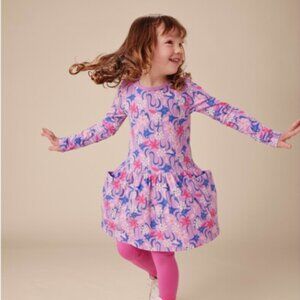 Tea Collection Long Sleeve Pocket Dress, girl's size 12 (NWT)